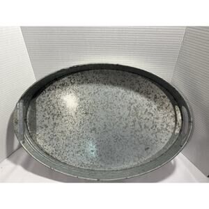 Galvanized Oval Serving Tray with Handles - NEW, Party Serveware,Farmhouse Decor